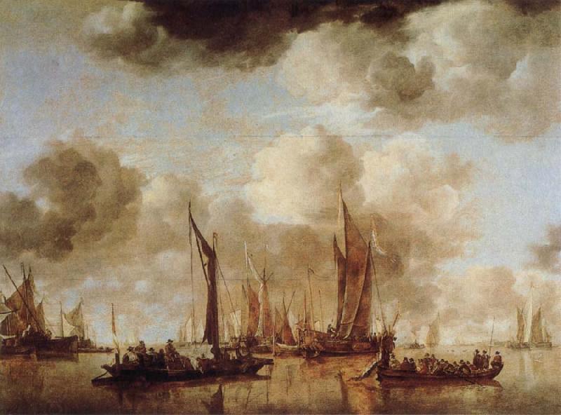 Jan van de Capelle Shipping Scene with a Dutch Yacht Firing a Salure China oil painting art